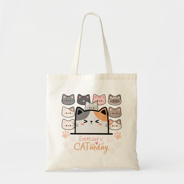 Tote Bag Chaque jour est Sam-chat (Devant)