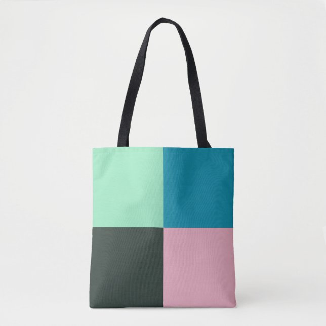 Tote Bag Charbon rose Turquoise Vert bleu Aqua Turquoise (Devant)
