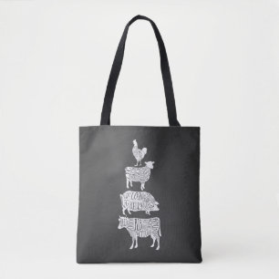 Tote Bag charcuterie de viande de porc de vache, charcuteri