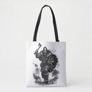 Tote Bag Charge de guerrier Viking - Bataille d'encre