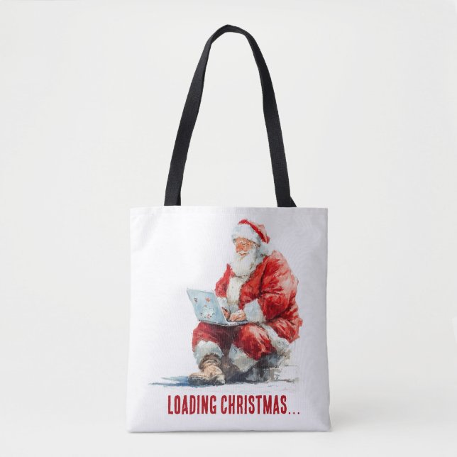 Tote Bag Chargement Noël amusant Père Noël Design (Devant)