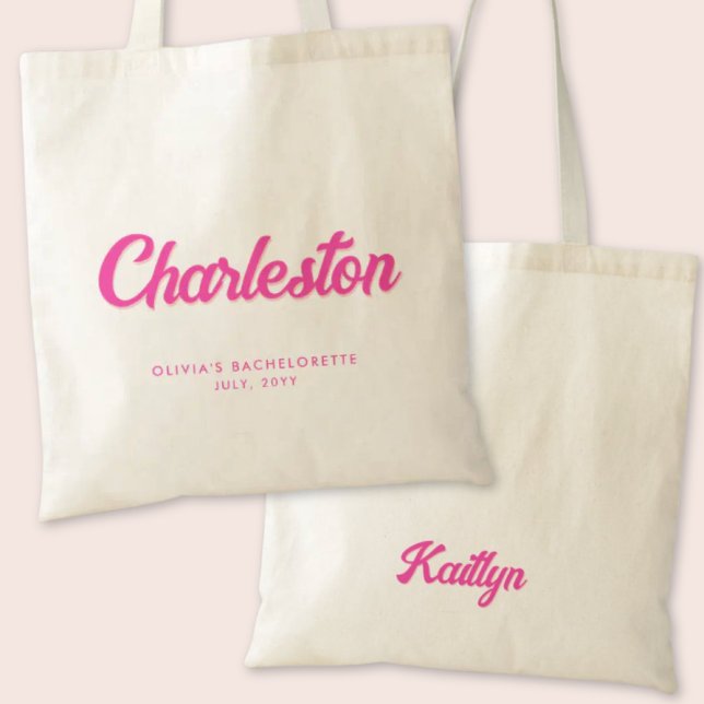 Tote Bag Charleston Bachelorette Party Personnalisé Fourre- (Charleston Bachelorette Party Tote Bag)