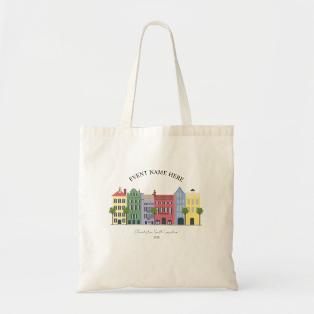 Tote Bag Charleston Rainbow Row (Devant)