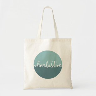 Tote Bag Charleston, SC Blue Circle Ombre