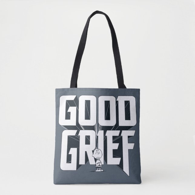 Tote Bag Charlie Brown "Good Grief" Rock Band Tee Graphic (Devant)