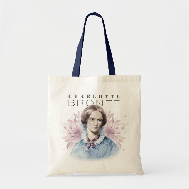 Tote Bag Charlotte Bronte Portrait de Richmond avec Fleurs (Devant)