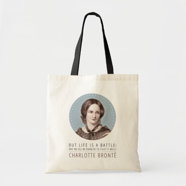 Tote Bag Charlotte Bronte Portrait et citation (Devant)