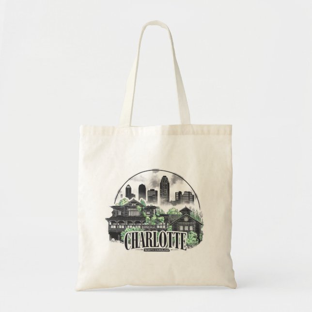 Tote Bag Charlotte City Caroline du Nord USA (Devant)