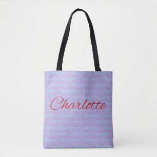 Tote Bag Charlotte Nom Motif Design