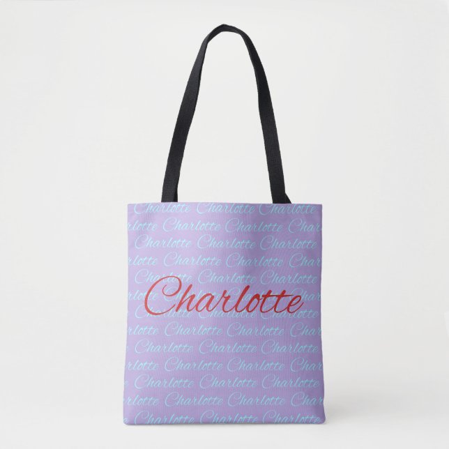 Tote Bag Charlotte Nom Motif Design (Devant)