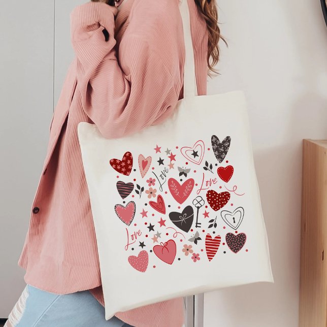 Tote Bag Charme Coeurs d'Amour Artistique (Créateur téléchargé)