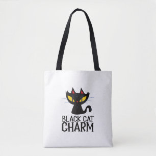 Tote Bag Charme de chat noir Halloween