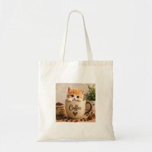 Tote Bag Charme de chaton dans une tasse de café