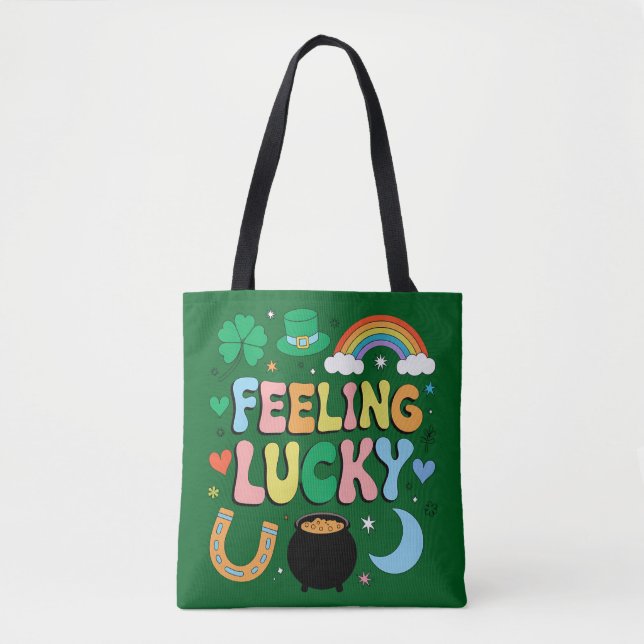 Tote Bag Charme de la Saint-Patrick Chanceux Trèfle Irlanda (Devant)