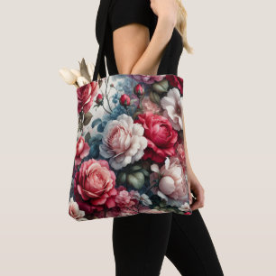 Tote Bag Charme floral de la rose intemporelle