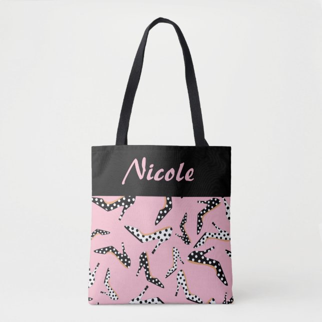 Tote Bag Charme rose à talon élevé (Devant)