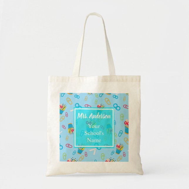Tote Bag Charming Custom Teacher Supply (Devant)