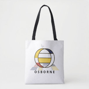 Tote Bag Charming Neoplasticism Style Monogramme. Lettre O