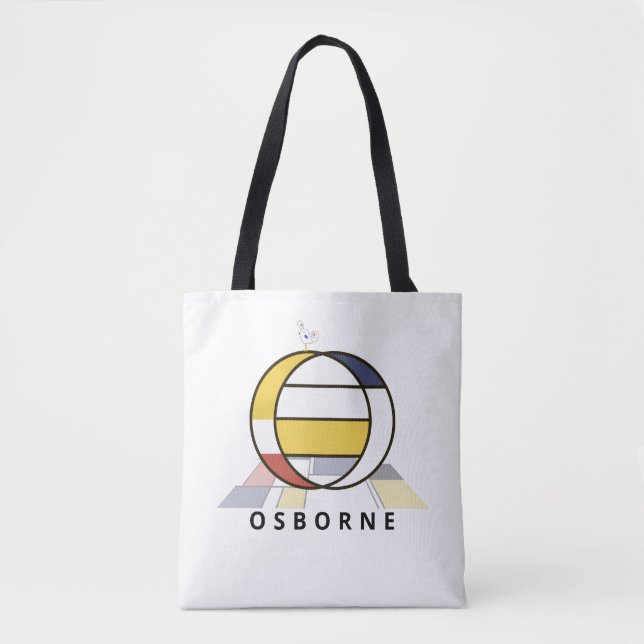 Tote Bag Charming Neoplasticism Style Monogramme. Lettre O (Devant)