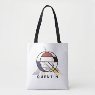 Tote Bag Charming Neoplasticism Style Monogramme. Lettre Q