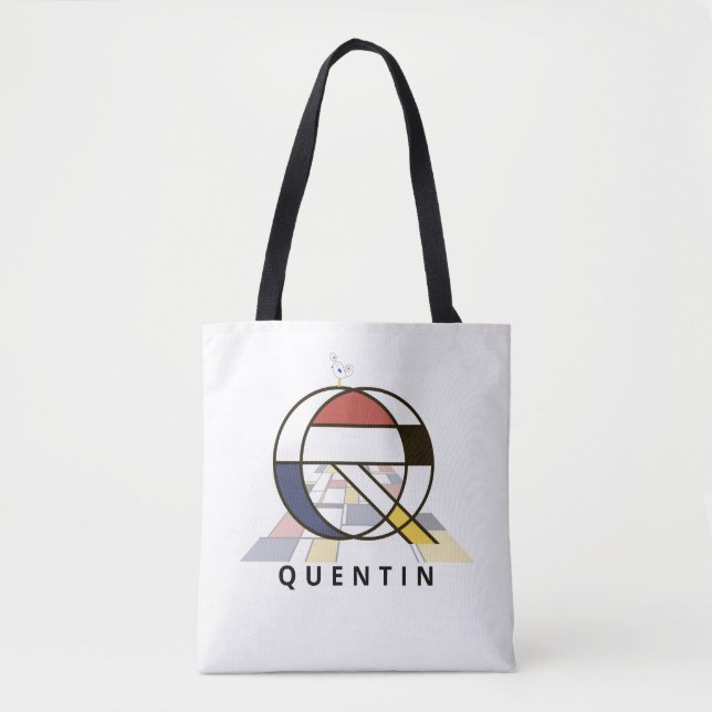 Tote Bag Charming Neoplasticism Style Monogramme. Lettre Q (Devant)
