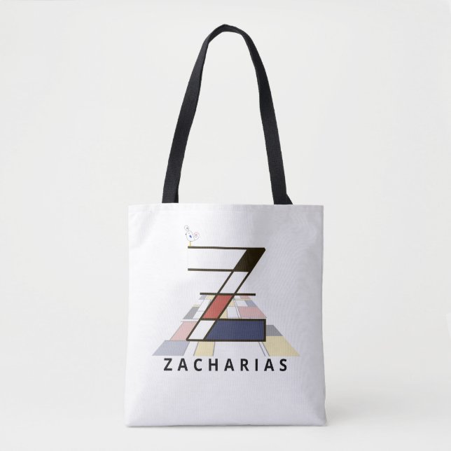 Tote Bag Charming Neoplasticism Style Monogramme. Lettre Z (Devant)