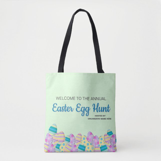 Tote Bag Chasse annuelle personnalisée aux oeufs de Pâques  (Devant)