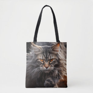 Tote Bag Chasse au chat au coon du Maine