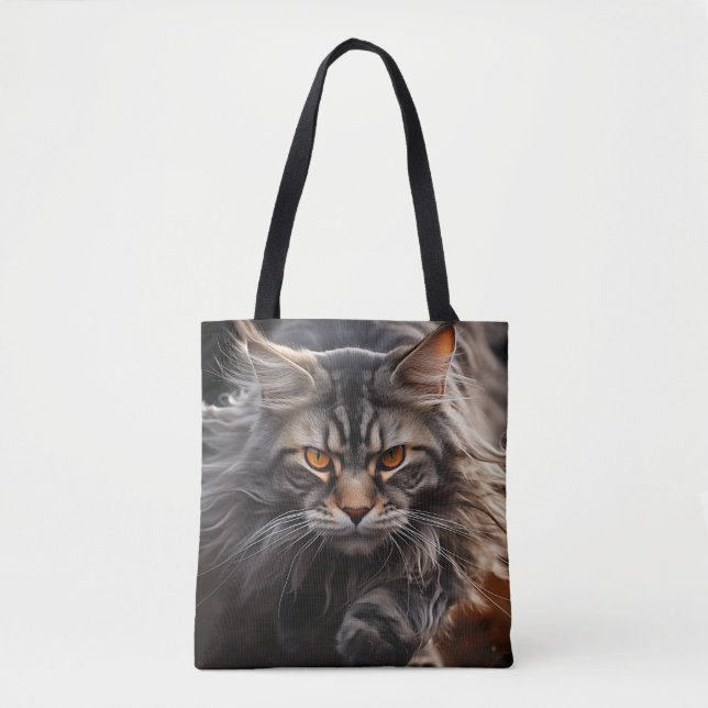 Tote Bag Chasse au chat au coon du Maine (Devant)