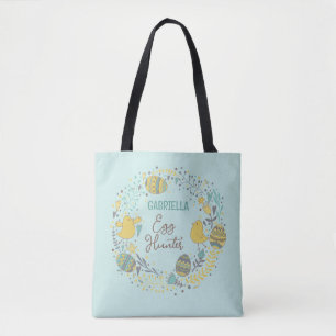Tote Bag Chasse aux œufs de Pâques colorée et joyeuse