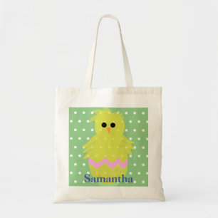 Tote Bag Chasse aux oeufs de Pâques Jaune oeuf de poussin r