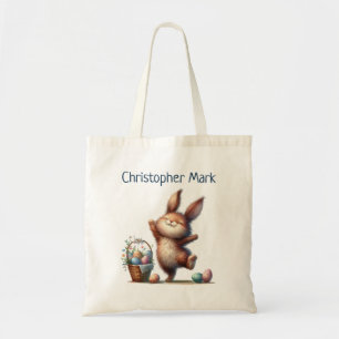Tote Bag Chasse aux œufs de Pâques Lapin Fantaisiste
