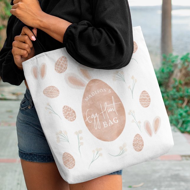Tote Bag Chasse aux oeufs de Pâques mignonne Scandi aquarel (Créateur téléchargé)