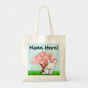Tote Bag Chasse aux œufs de Pâques personnalisée Cerisier e