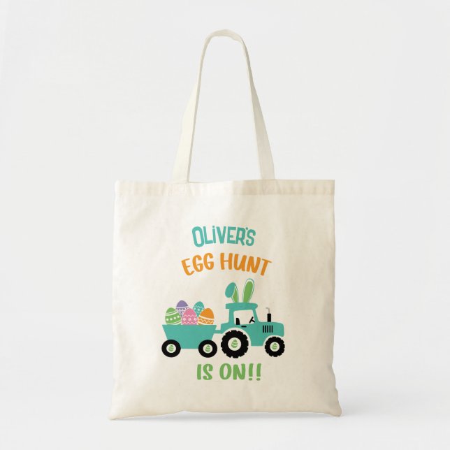 Tote Bag Chasse aux Oeufs de Pâques personnalisée Chasse Tr (Devant)