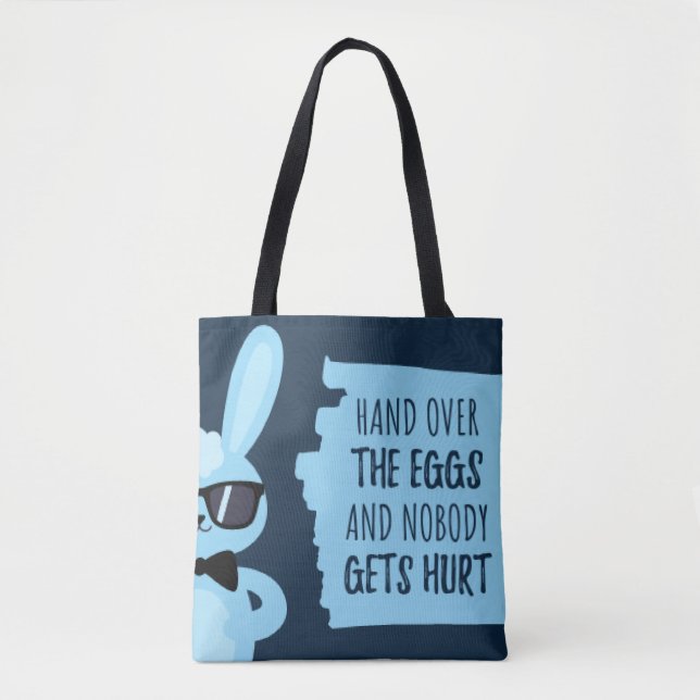 Tote Bag Chasse aux oeufs drôle mignonne (Devant)
