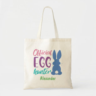 Tote Bag Chasseur officiel d'oeufs Enfants lapins de Pâque