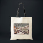 Tote Bag Chasseurs dans la neige, Pieter Bruegel l'Ancien<br><div class="desc">Pieter Bruegel l'Ancien (1525-1530 - 9 septembre 1569) fut l'artiste le plus important de la peinture de la Renaissance néerlandaise et flamande, peintre et graveur de Brabant, connu pour ses paysages et ses scènes paysannes (ce qu'on appelle la peinture de genre); il fut un pionnier dans la réalisation des deux...</div>