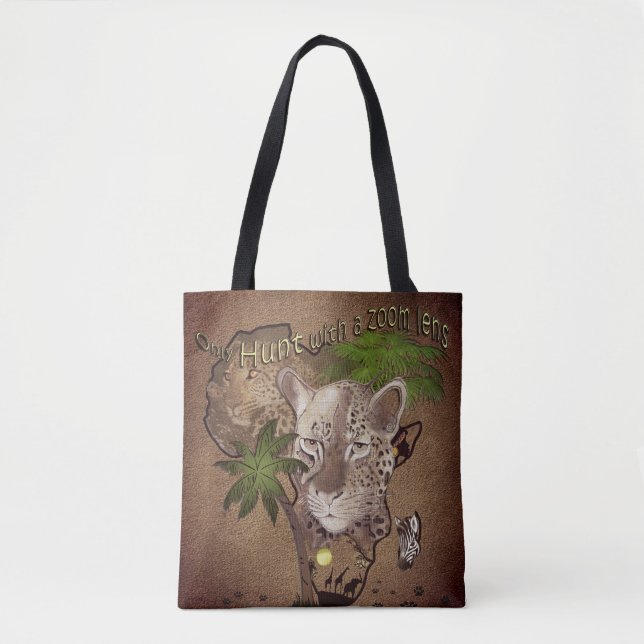 Tote Bag Chassez uniquement avec un objectif Zoom (Devant)