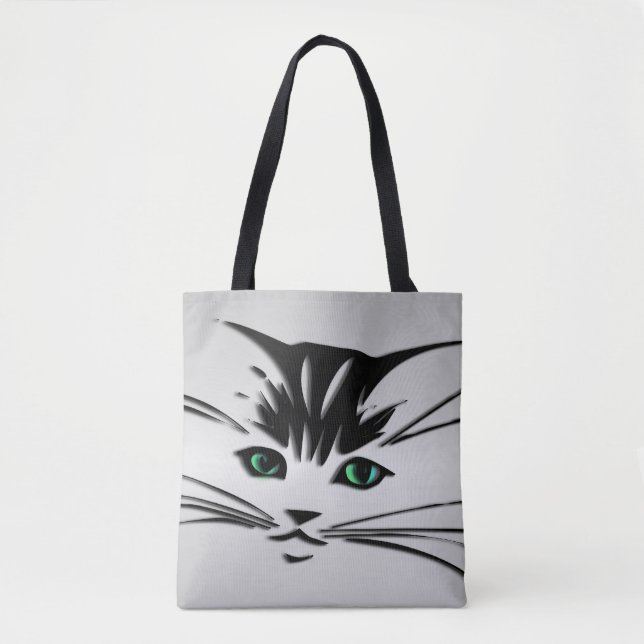 Tote Bag Chat à oeil vert (Devant)