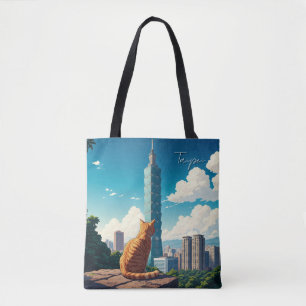 Tote Bag Chat à Taipei 101 Taïwan