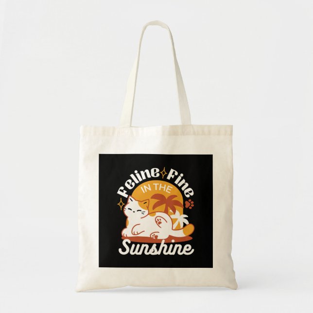 Tote Bag Chat adorable se relaxer au soleil - Animal de com (Devant)