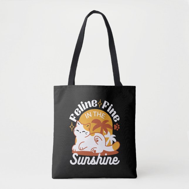 Tote Bag Chat adorable se relaxer au soleil - Animal de com (Devant)