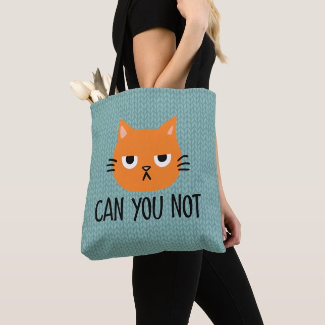 Tote Bag Chat agacé NE PEUT-ON PAS Drôle (De près)