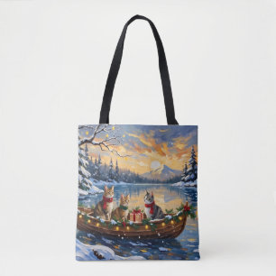 Tote Bag Chat angora turc Noël Bateau Fêtes