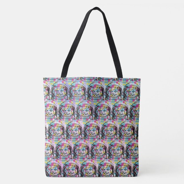 Tote Bag Chat Astronaute (Devant)