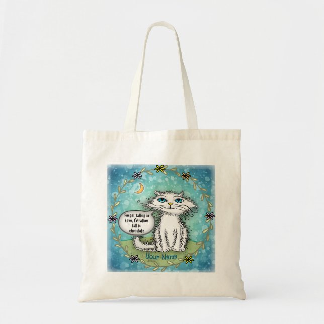 Tote Bag Chat aux mèches chocolatées  (Devant)
