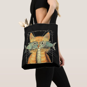 Tote Bag Chat aux yeux de poisson Chaton Parodie de chat dr