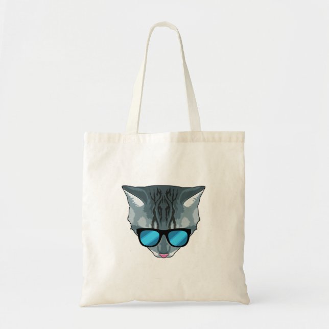 Tote Bag Chat avec lunettes de soleil (Devant)