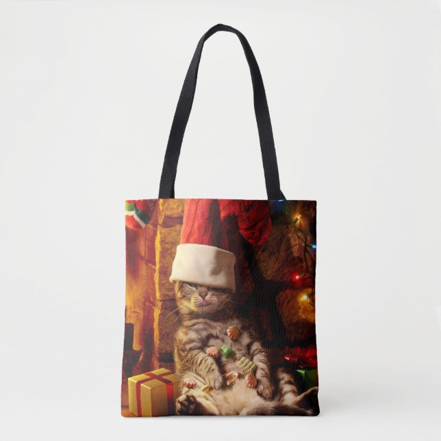 Tote Bag Chat avec prise sur la tête (Devant)